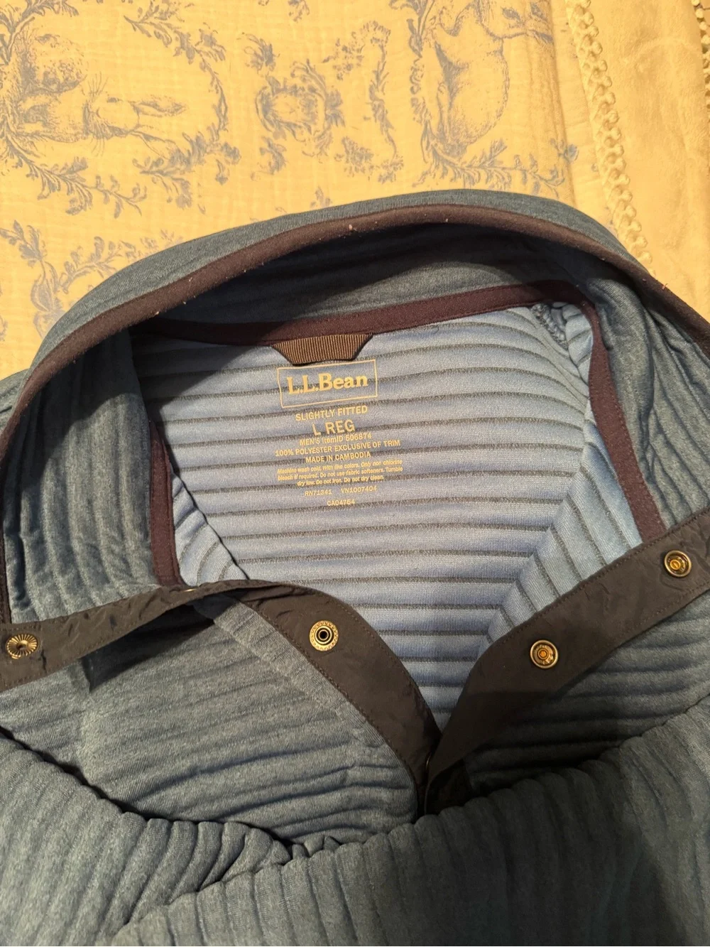 L.L. Bean Quilted Snap Mock-Neck Pullover Sweatshirt